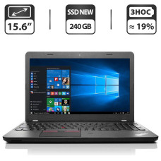Ноутбук Lenovo ThinkPad E550 / 15.6" (1366x768) TN / Intel Core i3-5005U (2 (4) ядра по 2.0 GHz) / 8 GB DDR3 / 240 GB SSD NEW / Intel HD Graphics 4400 / WebCam / HDMI / Windows 10 Pro б/в