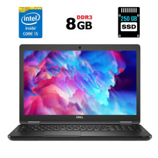 Ноутбук Dell Latitude E5550 / 15.6" (1920x1080) IPS / Intel Core i5-5300U (2 (4) ядра по 2.3 - 2.9 GHz) / 8 GB DDR3 / 250 GB SSD / Intel HD Graphics 5500 / WebCam / HDMI б/в