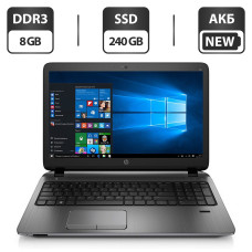 Ноутбук Б-клас HP ProBook 450 G2 / 15.6" (1366x768) TN / Intel Core i5-5200U (2 (4) ядра по 2.2 - 2.7 GHz) / 8 GB DDR3 / 240 GB SSD / Intel HD Graphics 5500 / WebCam / HDMI / АКБ NEW / Windows 10 Pro б/в