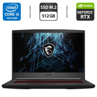 Ігровий ноутбук MSI / 15.6" IPS / Core i5-10200H (6(12) ядер по 2.5-4.5 GHz) / 8GB DDR4 / 512GB SSD M.2 / GeForce RTX 3060, 6GB GDDR6, 192bit / WebCam / HDMI б/в