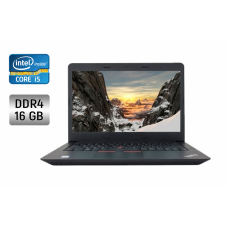 Ноутбук Б-клас Lenovo ThinkPad E470 / 14" (1920x1080) IPS / Intel Core i5-7200U (2 (4) ядра по 2.5 - 3.1 GHz) / 16 GB DDR4 / 256 GB SSD / Intel HD Graphics 620 / WebCam / Fingerprint б/в