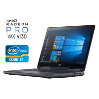 Ноутбук Dell Precision 7520 / 15.6" (1920x1080) IPS / Intel Core i7-6820HQ (4 (8) ядра по 2.7 - 3.6 GHz) / 16 GB DDR4 / 1000 GB SSD / AMD Radeon Pro WX 4130, 2 GB GDDR5, 128-bit / WebCam / Windows 10 б/в