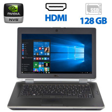 Ноутбук Dell Latitude E6430 / 14" (1366x768) TN / Intel Core i5-3380M (2 (4) ядра по 2.9 - 3.6 GHz) / 4 GB DDR3 / 128 GB SSD / nVidia NVS 5200M, 1 GB GDDR5, 64-bit / WebCam / DVD-ROM / HDMI / Windows 10 Pro б/в