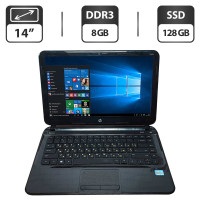 Ноутбук Б-клас HP 14-b005ed / 14" (1366x768) TN / Intel Core i3-2367M (2 (4) ядра по 1.4 GHz) / 8 GB DDR3 / 128 GB SSD / Intel HD Graphics 3000 / WebCam / HDMI б/в