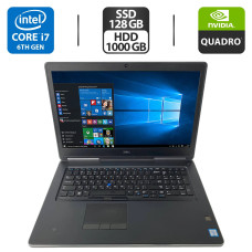 Мобільна робоча станція Б-клас Dell Precision 7720 / 17.3" (1920x1080) TN / Intel Core i7-6820HQ (4 (8) ядра по 2.7 - 3.6 GHz) / 32 GB DDR4 / 128 GB SSD + 1000 GB HDD / nVidia Quadro P3000, 6 GB GDDR5, 192-bit / WebCam б/в