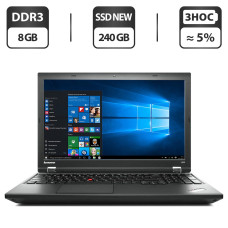 Ноутбук Lenovo ThinkPad L540 / 14" TN / Core i5-4200M (2(4) ядра по 2.5-3.1GHz) / 8GB DDR3 / 240GB SSD NEW / HD Graphics 4600 / WebCam / VGA / Win 10 Pro б/в