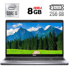 Ноутбук Б-клас Dell Latitude 5510 / 15.6" (1920x1080) IPS / Intel Core i5-10210U (4 (8) ядра по 1.6 - 4.2 GHz) / 8 GB DDR4 / 256 GB SSD M.2 / Intel UHD Graphics / WebCam / USB 3.2 / HDMI / Windows 10 б/в