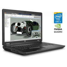 Мобільна робоча станція HP ZBook 17 G1 / 17.3" (1920x1080) TN / Intel Core i7-4930MX (4 (8) ядра по 3.0 - 3.9 GHz) / 16 GB DDR3 / 256 GB SSD / nVidia Quadro K3100M, 4 GB GDDR5, 256-bit / WebCam / DVD-ROM / Win 10 Pro б/в