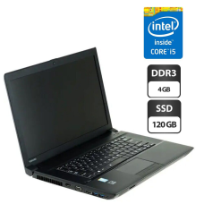 Ноутбук Toshiba Tecra A50-A / 15.6" (1366x768) TN / Intel Core i5-4200M (2 (4) ядра по 2.5 - 3.1 GHz) / 4 GB DDR3 / 120 GB SSD / Intel HD Graphics 4600 / WebCam / DVD-ROM б/в