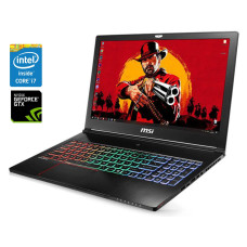 Ігровий ноутбук MSI GS63VR 7RF Stealth Pro / 15.6" (1920x1080) TN / Intel Core i7-7700HQ (4 (8) ядра по 2.8 - 3.8 GHz) / 16 GB DDR4 / 256 GB SSD M.2 + 1000 GB HDD / nVidia GeForce GTX 1060, 6 GB GDDR5, 192-bit / WebCam б/в