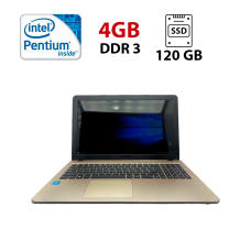 Ноутбук Asus R540S / 15.6 (1366x768) TN / Intel Pentium N3710 (4 ядра по 2.56 - 1.6 GHz) / 4 GB DDR3 / 120 GB SSD / Intel HD Graphics 405 / WebCam б/в