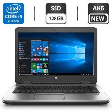 Ноутбук Б-клас HP ProBook 640 G1 / 14" (1366x768) TN / Intel Core i5-4300M (2 (4) ядра по 2.6 - 3.3 GHz) / 8 GB DDR3 / 128 GB SSD / Intel HD Graphics 4600 / WebCam / DVD-ROM / АКБ NEW б/в
