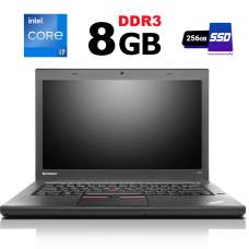 Ноутбук Lenovo Thinkpad T450s / 14'' (1920x1080) IPS / Intel Core i7-5600U (2 (4) ядра по 2.6 - 3.2 GHz) / 8 GB DDR3 / 256 GB SSD NEW / Intel HD Graphics 5500 / WebCam б/в