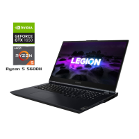 Ігровий ноутбук Lenovo Legion 5-17ACH6 / 17.3" (1920x1080) IPS / AMD Ryzen 5 5600H (6 (12) ядер по 3.3 - 4.2 GHz) / 16 GB DDR4 / 512 GB SSD / nVidia Geforce GTX 1650, 4 GB GDDR5, 128-bit / WebCam / Windows 11 Home б/в
