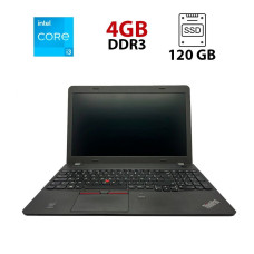 Ноутбук Lenovo ThinkPad E550 / 15.6" (1366x768) TN / Intel Core i3-5005U (2 (4) ядра по 2.0 GHz) / 4 GB DDR3 / 120 GB SSD / Intel HD Graphics 5500 / WebCam / Без АКБ б/в