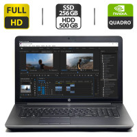 Мобільна робоча станція HP ZBook 17 G3 / 17.3" (1920x1080) IPS / Intel Core i7-6820HQ (4 (8) ядра по 2.7 - 3.6 GHz) / 16 GB DDR4 / 256 GB SSD M.2 + 500 GB HDD / nVidia Quadro M1000M, 2 GB GDDR3, 128-bit / WebCam / HDMI б/в