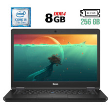 Ноутбук Б-клас Dell Latitude 5480 / 14" (1920x1080) IPS / Intel Core i5-7300U (2 (4) ядра по 2.6 - 3.5 GHz) / 8 GB DDR4 / 256 GB SSD M.2 / Intel HD Graphics 620 / WebCam / USB 3.1 / HDMI / Windows 10 б/в