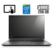 Ультрабук Б-клас Lenovo ThinkPad X1 Carbon (2nd Gen) / 14" (2560x1440) IPS Touch / Intel Core i5-4300U (2 (4) ядра по 1.9 - 2.9 GHz) / 4 GB DDR3 / 256 GB SSD M.2 / Intel HD Graphics 4400 / WebCam / Fingerprint/ HDMI / miniDP б/в