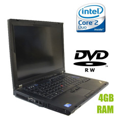 Ноутбук Б-клас Lenovo ThinkPad T400 / 14" (1440x900) TN / Intel Core 2 Duo P8600 (2 ядра по 2.4 GHz) / 4 GB DDR3 / 320 GB HDD / Intel GMA 4500 Graphics / NoWebCam б/в