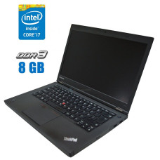 Ноутбук Lenovo ThinkPad T440p / 14" (1366x768) TN / Intel Core i7-4710MQ (4 (8) ядра по 2.5 - 3.5 GHz) / 8 GB DDR3 / 240 GB SSD / Intel HD Graphics 4600 / WebCam / DVD-ROM б/в
