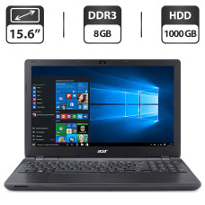 Ноутбук Acer Aspire E5-511 / 15.6" (1366x768) TN / Intel Pentium N3540 (4 ядра по 2.16 - 2.66 GHz) / 8 GB DDR3 / 1000 GB HDD / Intel HD Graphics / WebCam / VGA б/в