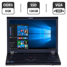 Ноутбук Lenovo ThinkPad T410 / 14" TN / Intel Core i5-520M (2(4) ядра по 2.4-2.93 GHz) / 8GB DDR3 / 128GB SSD / HD Graphics / DVD-ROM / VGA б/в