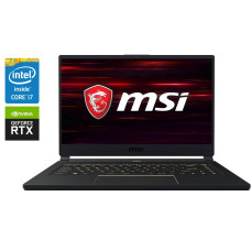 Ігровий ноутбук MSI GS65 Stealth 9SE / 15.6" (1920x1080) IPS / Intel Core i7-9750H (6 (12) ядер по 2.6 - 4.5 GHz) / 32 GB DDR4 / 512 GB SSD / nVidia GeForce RTX 2060, 6 GB GDDR6, 192-bit / WebCam б/в