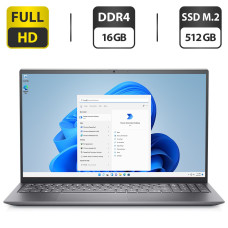 Ультрабук Dell Inspiron 15 5515 / 15.6" (1920x1080) IPS Touch / AMD Ryzen 5 5500U (6 (12) ядер по 2.1 - 4.0 GHz) / 16 GB DDR4 / 512 GB SSD M.2 / AMD Radeon Graphics / WebCam / Windows 11 Home б/в
