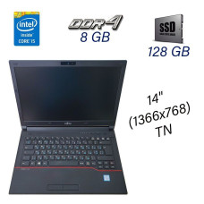 Ноутбук Fujitsu LifeBook E546 / 14" (1366x768) TN / Intel Core i5-6200U (2 (4) ядра по 2.3 - 2.8 GHz) / 8 GB DDR4 / 128 GB SSD / Intel HD Graphics 520 / WebCam / Windows 10 Pro б/в
