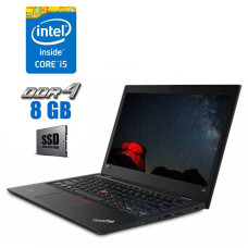 Ноутбук Б-клас Lenovo ThinkPad L380 / 13.3" (1920x1080) TN / Intel Core i5-8250U (4 (8) ядра по 1.6 - 3.4 GHz) / 8 GB DDR4 / 256 GB SSD / Intel UHD Graphics 620 / WebCam / Windows 10 б/в