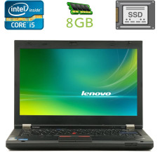Ноутбук Б-клас Lenovo ThinkPad T420 / 14" (1600x900) TN / Intel Core i5-2410M (2 (4) ядра по 2.3 - 2.9 GHz) / 8 GB DDR3 / 120 GB SSD / Intel HD Graphics 3000 / WebCam / DVD-RW / DisplayPort б/в
