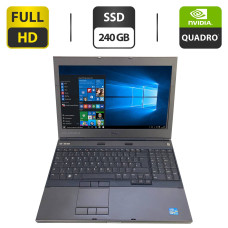 Мобільна робоча станція Б-клас Dell Precision M4600 / 15.6" (1920x1080) TN / Intel Core i7-2960XM (4 (8) ядра по 2.7 - 3.7 GHz) / 32 GB DDR3 / 240 GB SSD / nVidia Quadro 1000M, 2 GB GDDR3, 128-bit / VGA б/в
