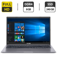Ультрабук Asus Laptop X515F / 15.6" (1920x1080) TN / Intel Core i3-10110U (2 (4) ядра по 2.1 - 4.1 GHz) / 8 GB DDR4 / 240 GB SSD / Intel UHD Graphics / WebCam / HDMI / Windows 10 Home