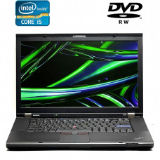 Ноутбук Б-клас Lenovo ThinkPad T520 / 15.6" (1600x900) TN / Intel Core i5-2410M (2 (4) ядра по 2.3 - 2.9 GHz) / 4 GB DDR3 / 320 GB HDD / Intel HD Graphics 3000 / WebCam / DVD-RW / DisplayPort б/в