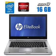 Ноутбук Б-клас HP EliteBook 8470p / 14" (1600x900) TN / Intel Core i5-3360M (2 (4) ядра по 2.8 - 3.5 GHz) / 8 GB DDR3 / 256 GB SSD / AMD Radeon HD 7570M, 1 GB GDDR5, 64-bit / WebCam / DVD-RW б/в