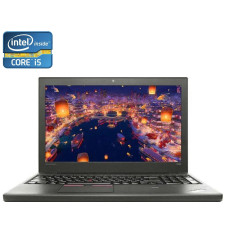 Ноутбук Lenovo ThinkPad T550 / 15.6" (1920x1080) TN / Intel Core i5-5300U (2 (4) ядра по 2.3 - 2.9 GHz) / 8 GB DDR3 / 500 GB HDD / Intel HD Graphics 5500 / WebCam б/в