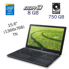 Ноутбук Acer E1-570G / 15.6" TN / Core i3-3217U (2(4) ядра по 1.8GHz) / 8GB DDR3 / 750GB HDD / GeForce GT 740, 1 GB GDDR5, 128-bit / WebCam / DVD-ROM б/в