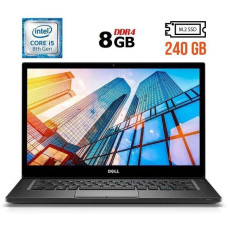 Ноутбук Б-клас Dell Latitude 7490 / 14" (1366x768) TN / Intel Core i5-8250U (4 (8) ядра по 1.6 - 3.4 GHz) / 8 GB DDR4 / 240 GB SSD M.2 / Intel UHD Graphics 620 / WebCam / USB 3.1 / HDMI / Windows 10 б/в