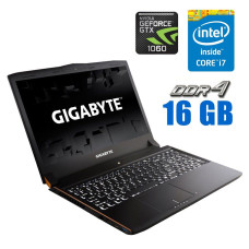 Ігровий ноутбук Gigabyte P55 / 15.6" (1920x1080) IPS / Intel Core i7-7700HQ (4 (8) ядра по 2.8 - 3.8 GHz) / 16 GB DDR4 / 240 GB SSD + 500 GB HDD / nVidia GeForce GTX 1060, 6 GB GDDR5, 192-bit / WebCam б/в