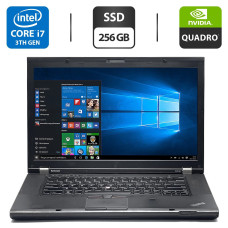 Ноутбук Lenovo ThinkPad W530 / 15.6" TN / Core i7-3720QM (4(8) ядра по 2.6-3.6 GHz) / 8GB DDR3 / 256GB SSD / Quadro K1000M, 2GB GDDR3, 128-bit / WebCam / DVD-ROM / VGA б/в