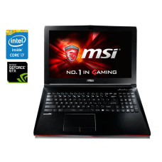 Ігровий ноутбук MSI MegaBook GP62 / 15.6" (1920x1080) TN / Intel Core i7-7700HQ (4 (8) ядра по 2.8 - 3.8 GHz) / 16 GB DDR4 / 128 GB SSD + 1000 GB HDD / nVidia GeForce GTX 1060, 3 GB GDDR5, 192-bit / WebCam б/в