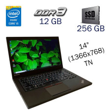 Ультрабук Б класс Lenovo ThinkPad T450s / 14" TN / Intel Core i5-5300U (2(4) ядра по 2.3-2.9 GHz) / 12GB DDR3 / 256GB SSD / HD Graphics 5500 / WebCam / Две АКБ б/в
