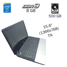 Ноутбук Б клас Acer Aspire E1-531G / 15.6" (1366x768) TN / Intel Core i5-2430M (2 (4) ядра по 2.4 GHz) / 8 GB DDR3 / 500 GB HDD / nVidia GeForce GT 710M, 2 GB DDR3, 64-bit / WebCam б/в