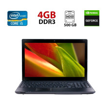 Ноутбук Acer Aspire 5742G / 15.6" (1366x768) TN / Intel Core i5-460M (2 (4) ядра по 2.53 - 2.8 GHz) / 4 GB DDR3 / 500 GB HDD / nVidia GeForce GT 920M, 1 GB DDR3, 128-bit / WebCam б/в