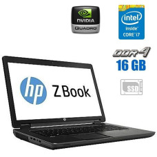 Мобільна робоча станція HP ZBook 17 G3 / 17.3" (1920x1080) IPS / Intel Core i7-6700HQ (4 (8) ядра по 2.6 - 3.5 GHz) / 16 GB DDR4 / 480 GB SSD / nVidia Quadro M3000M, 4 GB GDDR5, 256-bit / WebCam / 3G б/в