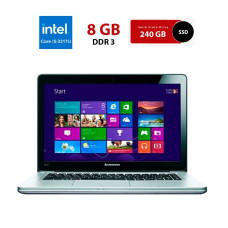 Ноутбук Lenovo IdeaPad U410 / 14" (1366x768) TN / Intel Core i5-3317U (2 (4) ядра по 1.7 - 2.6 GHz) / 8 GB DDR3 / 240 GB SSD / nVidia GeForce GT 610M, 1 GB DDR3, 64-bit / WebCam /NoMicrofone б/в