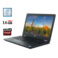 Ноутбук Б-клас Dell Latitude E5570 / 15.6" (1366x768) TN / Intel Core i7-6820HQ (4 (8) ядра по 2.7 - 3.6 GHz) / 16 GB DDR4 / 525 GB SSD / AMD Radeon R7 M370, 2 GB GDDR5, 128-bit / WebCam / HDMI б/в