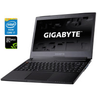 Ігровий ультрабук Б-клас Gigabyte Aero 14 / 14" (2880x1800) IPS / Intel Core i7-7700HQ (4 (8) ядра по 2.8 - 3.8 GHz) / 16 GB DDR4 / 512 GB SSD / nVidia GeForce GTX 1060, 6 GB GDDR5, 192-bit / WebCam б/в