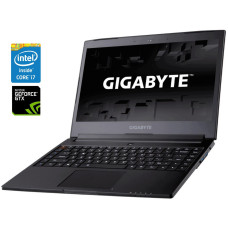 Ігровий ультрабук Б-клас Gigabyte Aero 14 / 14" (2880x1800) IPS / Intel Core i7-7700HQ (4 (8) ядра по 2.8 - 3.8 GHz) / 16 GB DDR4 / 512 GB SSD / nVidia GeForce GTX 1060, 6 GB GDDR5, 192-bit / WebCam б/в