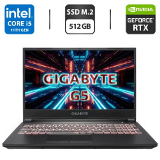 Ігровий ноутбук Gigabyte / 15.6" IPS / Core i5-11400H (6(12) ядер 4.5GHz) / 8GB DDR4 / 512GB SSD M.2 / GeForce RTX 3050 Ti, 4GB GDDR6, 128bit / WebCam / HDMI
